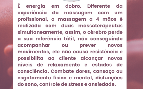MASSAGEM A 4 MÃOS