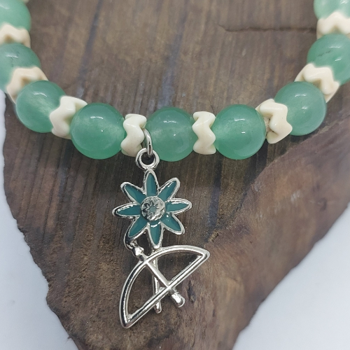 Pulseira Quartzo Verde e Howlita 8mm