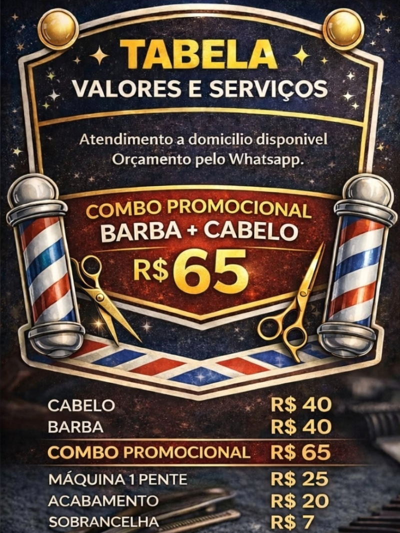 Tabela de valores e serviços
