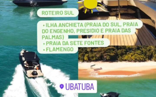 Roteiro Norte ou Sul Lancha 11 Passageiros 26 Pés.⚓