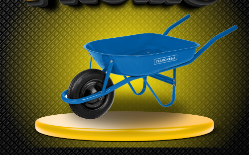 Carrinho de mão azul Tramontina 50lt