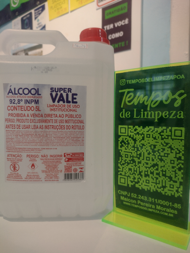 Álcool Etílico Hidratado super vale 92,8°