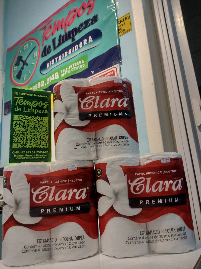 Papel Higiênico Clara Premium c/ 4 Rolos de 30 MTS
