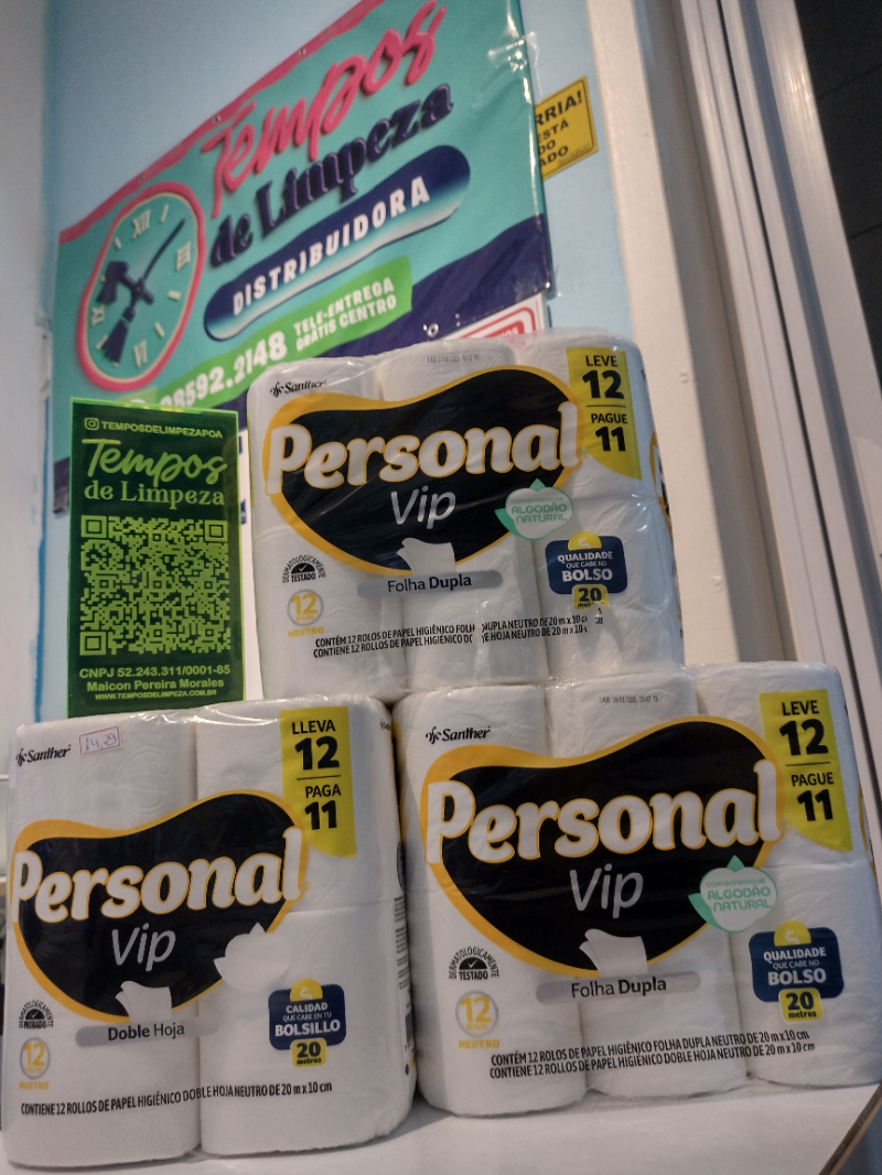 Papel Higiênico Personal Vip c/ 12 Rolos de 20 Metros.