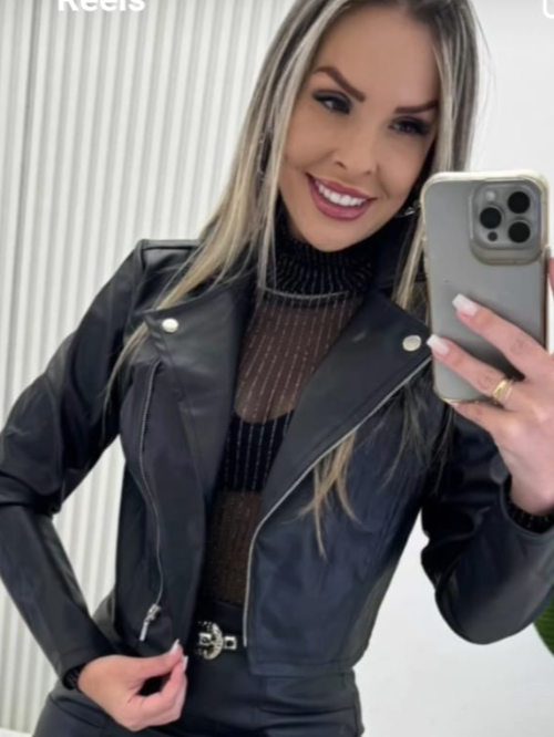 Jaqueta de couro fake
