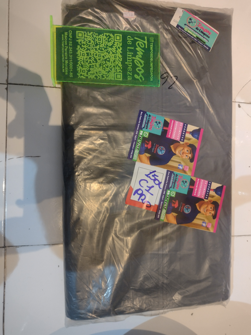 Sacos para lixo preto 150 litros 12 micras com 50 unidades