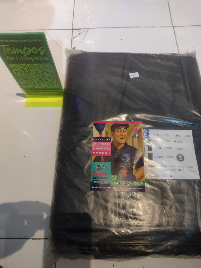 Saco de lixo 100 litros com 100 unidades
