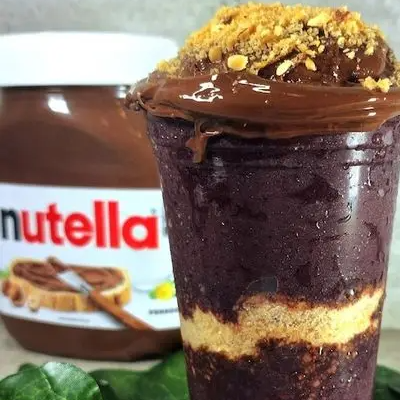 Copo 360ml > Açaí Natural + Nutella + Farofa de Paçoca