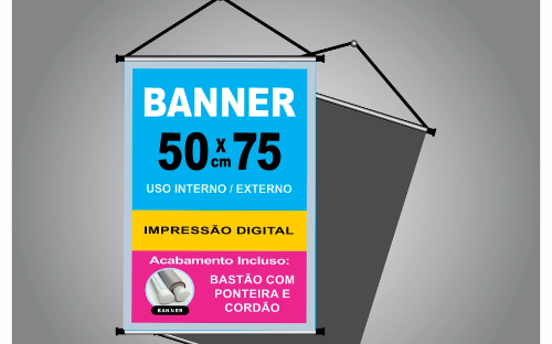 Banner 50x75cm em lona 380g