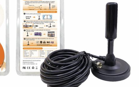 Antena tv Digital Hd 3.5dbi Interna Externa Com Cabo 5m Al-3003