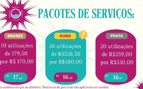 Combo Ouro - 30 utilizações: R$ 480,00 (economia de R$ 58,50).