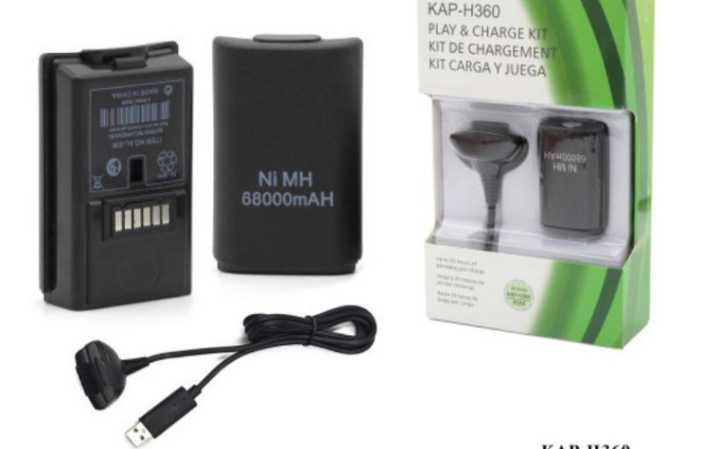 Bateria Recarregável Xbox 360 Cabo Carregador X360