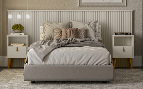 Cabeceira Casal Painel Laranjeiras com Frame 2.4 Ripada Linea Brasil