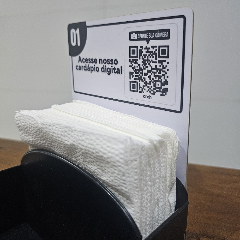 Porta Guardanapo Cardápio Digital