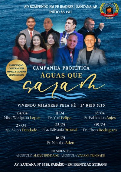 (TERÇA-FEIRA) CAMPANHA PROFÉTICA ÁGUAS QUE SARAM