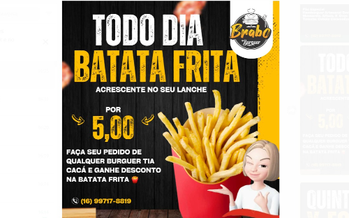 Cone, Embalagem para Batata Frita e Porções XADREZ MÉDIO