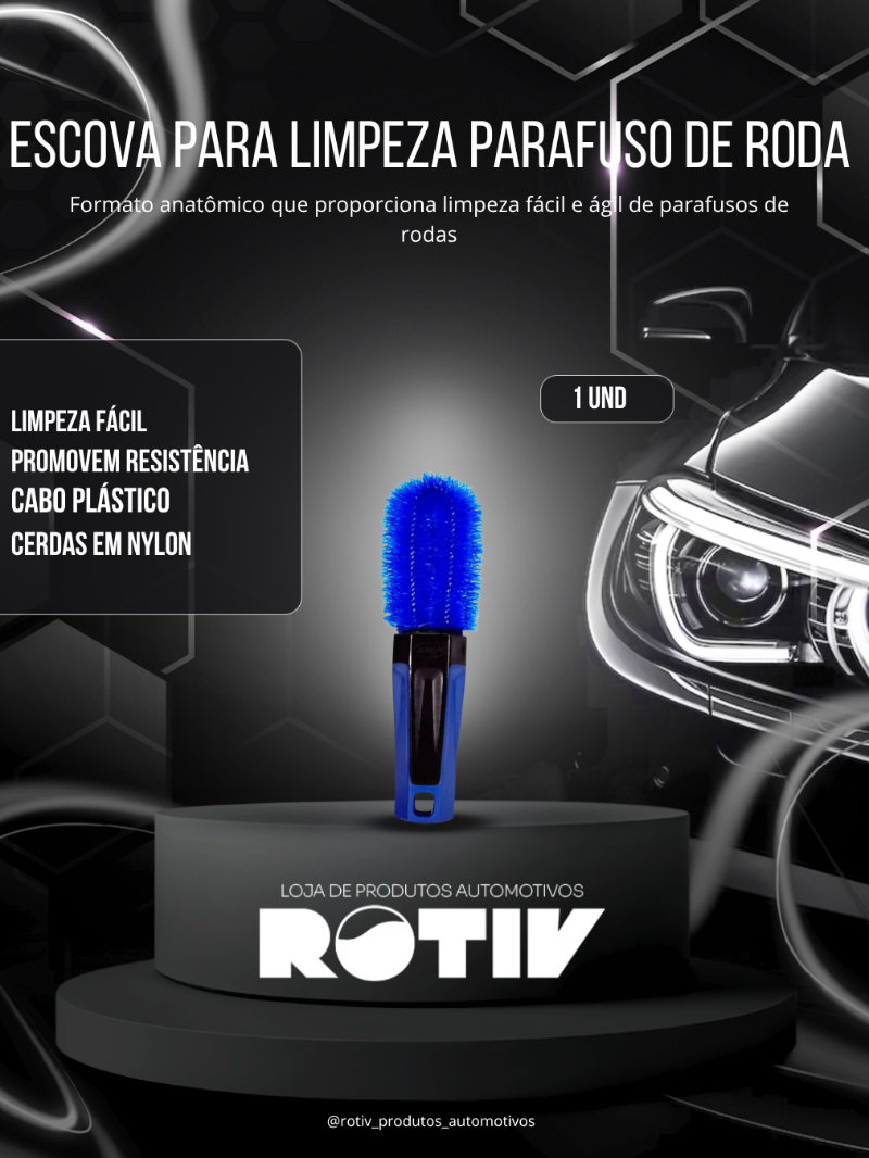 Escova Limpeza De Parafusos De Roda Automotiva Vonixx