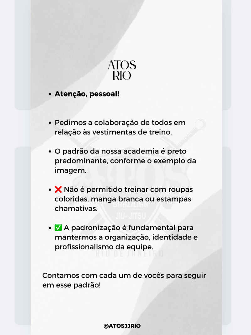 Vestimentas Padrão Atos Rio