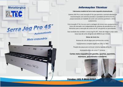 Serra meia esquadria Jog Pro45°