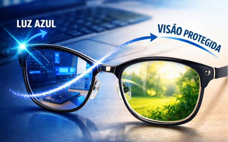 Lentes visão simples em dobro