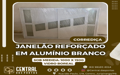 Janela Reforçada em Alumínio Branco