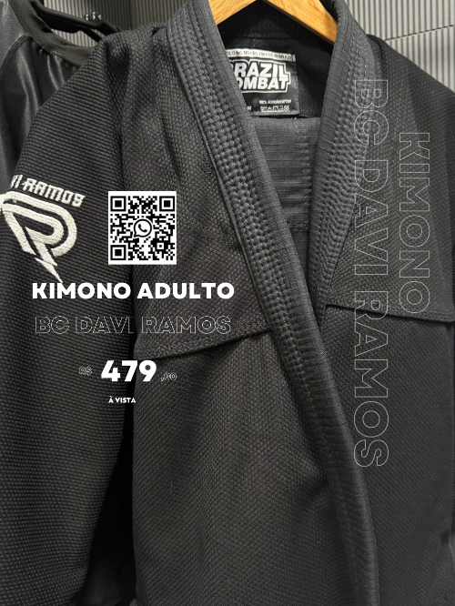 Kimono adulto BC preto exclusividade Davi Ramos
