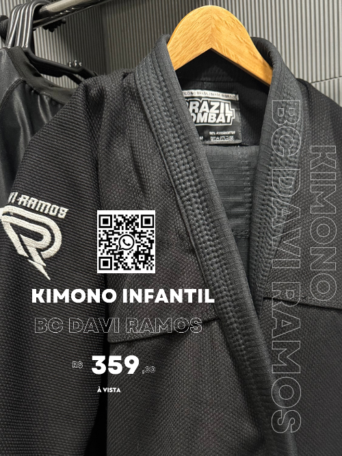 Kimono preto infantil BC exclusivo Davi Ramos