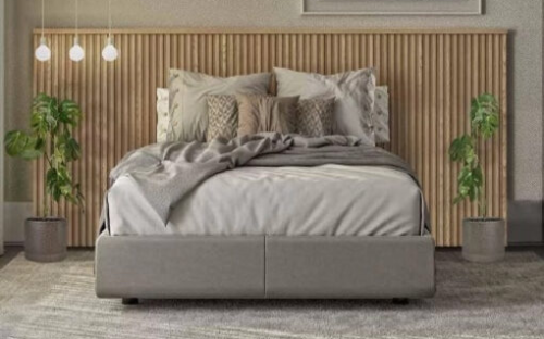 Cabeceira Casal Painel Laranjeiras com Frame 2.4 Ripada Linea Brasil