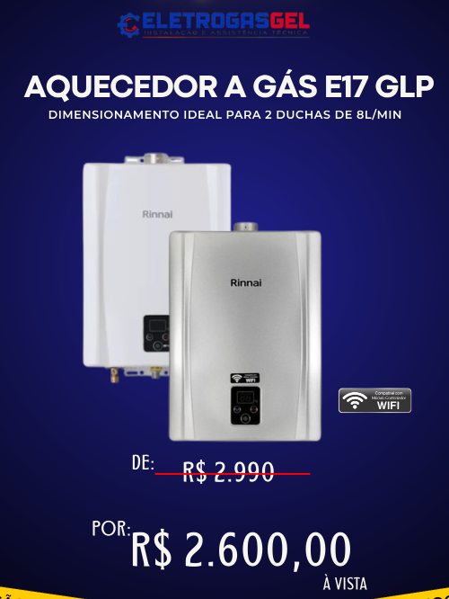 AQUECEDOR A GÁS E17 GLP