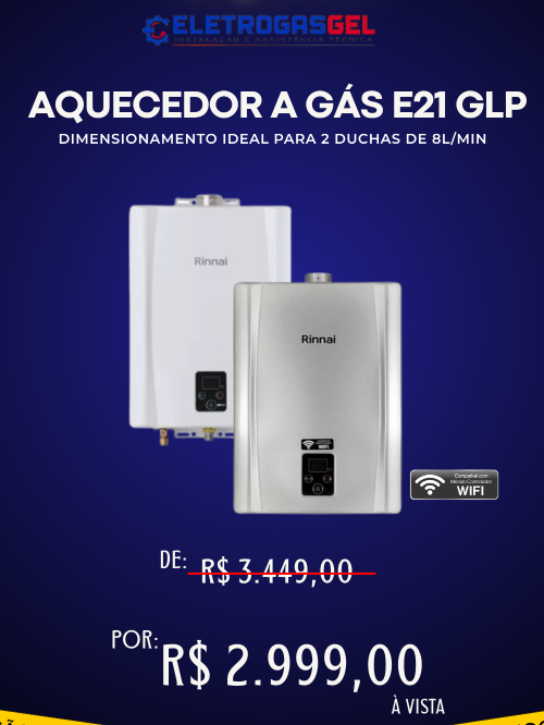 AQUECEDOR A GÁS E21 GLP