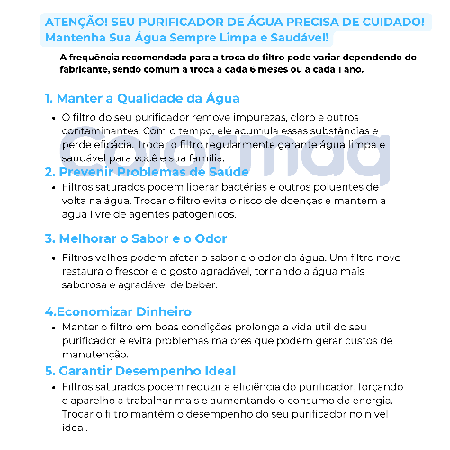 5 Pontos importantes sobre a higienização do seu purificador de agua