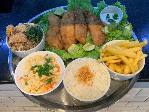 Meia Refeição Completa Filé de Peixe tilápia.