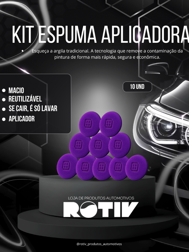 KIT 10 APLICADOR DE ESPUMA ZACS