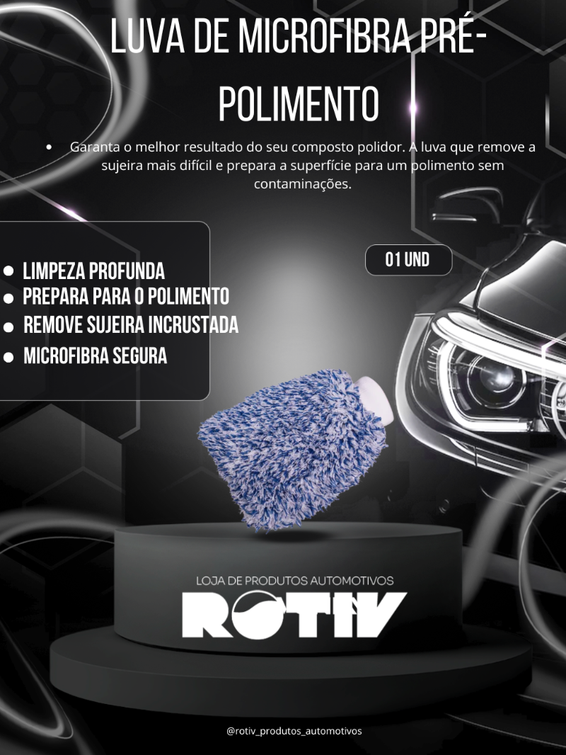 LUVA DE MICROFIBRA PRÉ POLIMENTO VONIXX