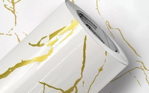 VINIL GOLD PEDRAS MARMORE ALBA IMPERIAL GLOSS 1,22 X 25M